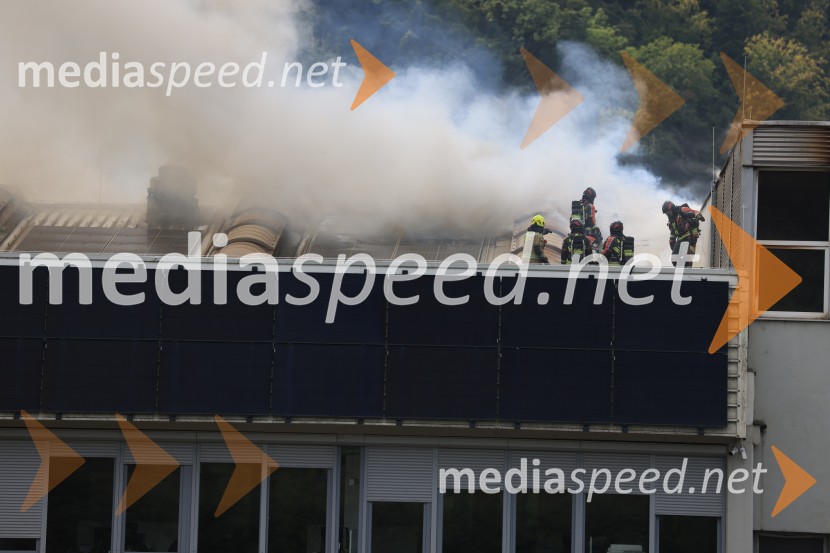 Požar v Rušah, gorelo podjetje ECOM