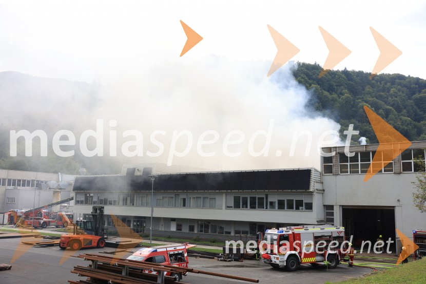 Požar v Rušah, gorelo podjetje ECOM