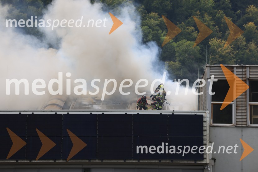 Požar v Rušah, gorelo podjetje ECOM