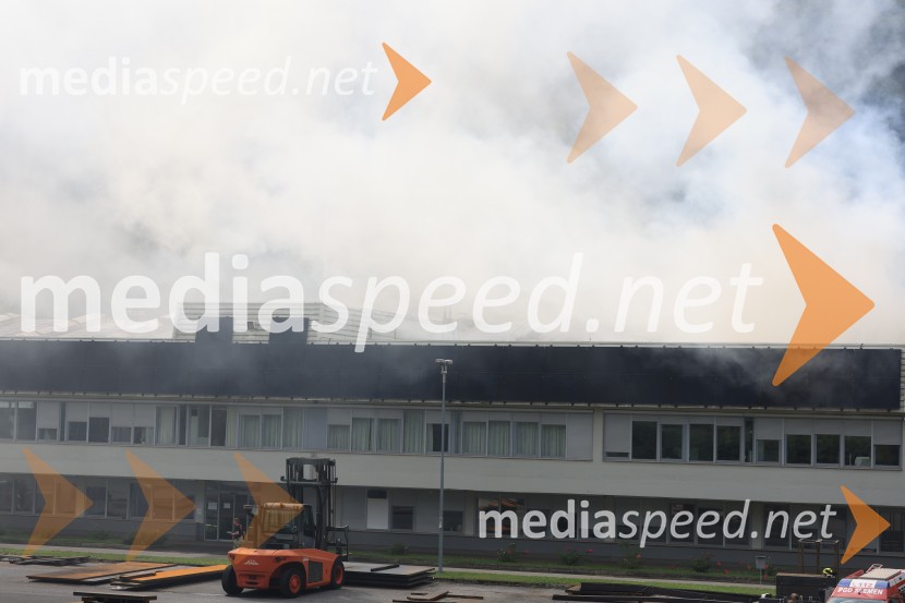 Požar v Rušah, gorelo podjetje ECOM