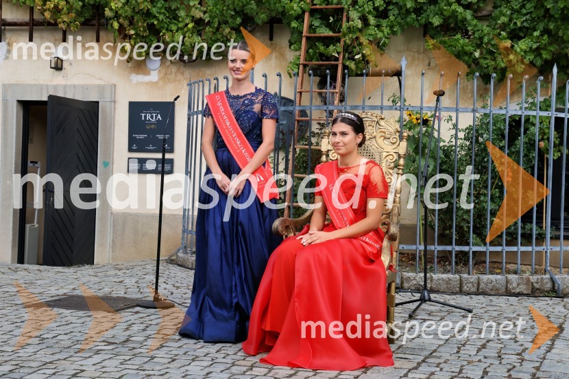  Maruša Mukenauer, Vina Mukenauer, Mariborska vinska kraljica 2023 - 2025;  Natalija Ploj, Mariborska vinska kraljica 2025Svečana trgatev najstarejše trte 2025 in razglasitev vinske kraljice