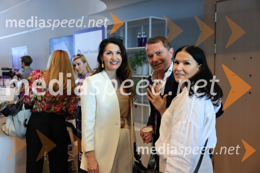  Barbara Toplak;  Tomaž Orešič, podpredsednik skupine Resalta;  Marija Marđonović, Agencija The EventsManagerski kongres 2025, prvi dan