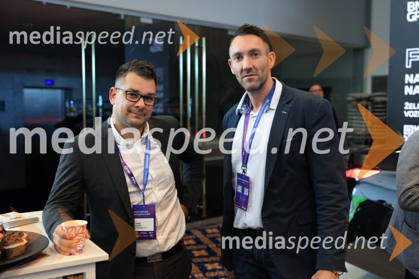  Timotej Bezenšek, A1;  Mark Kalin, direktor, 1337Works ABManagerski kongres 2025, prvi dan