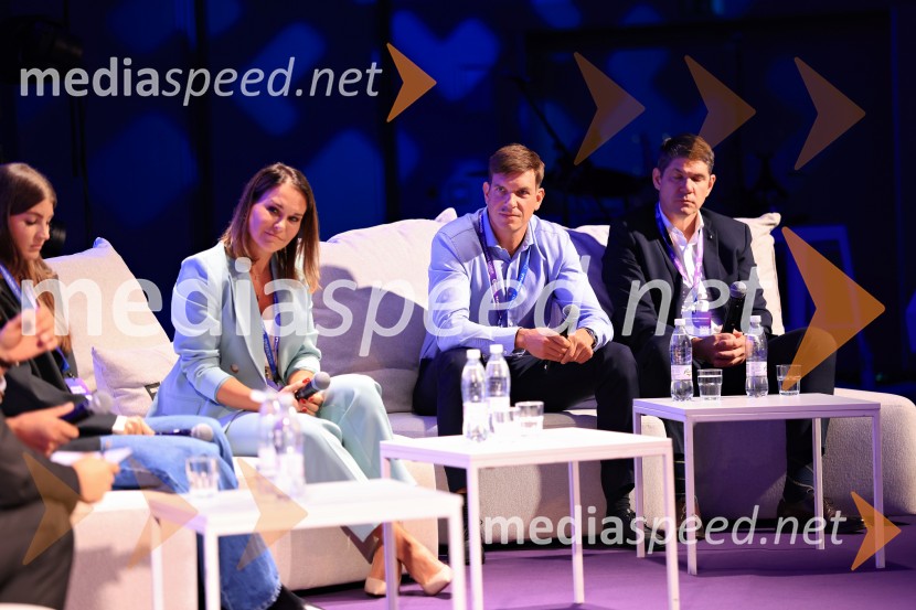  Maja  Strnad Cestar, generalna direktorica, Medis;  Blaž Strle, BE-Terna skupina;  Boštjan Jerončič, Incom LeoneManagerski kongres 2025, prvi dan