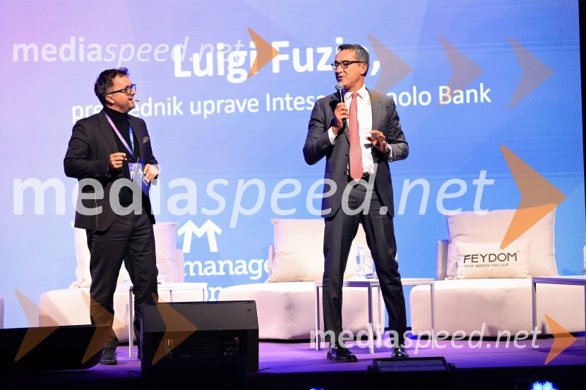 Žiga Vavpotič, podjetnik;  Luigi Fuzio, predsednik uprave, Intesa Sanpaolo BankManagerski kongres 2025, prvi dan