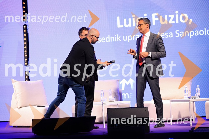  Srečko Štagar, Fabulatorij / Fabrka Idej;  Luigi Fuzio, predsednik uprave, Intesa Sanpaolo BankManagerski kongres 2025, prvi dan
