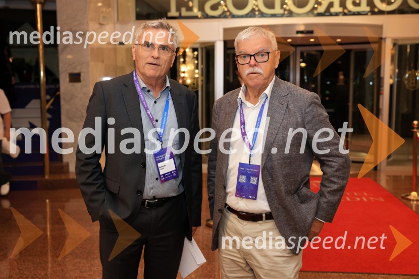  Aleksander  Zalaznik, generalni direktor Danfoss Trata, nekdanji predsednik Združenja Manager;  Franc Branko Selak, Marmor HotavljeManagerski kongres 2025, prvi dan