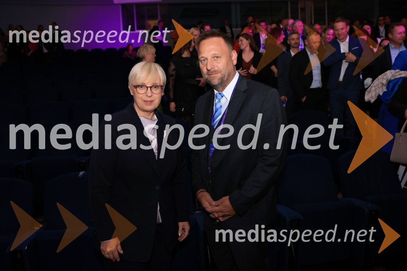 dr. Nataša Pirc Musar, predsednica Republike Slovenije;  Peter Ladič, direktor, Intera d.o.o.Managerski kongres 2025, prvi dan