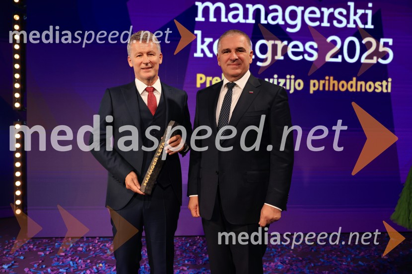  Enver Šišić, direktor skupine Perutnina Ptuj, d.o.o.;  Marko Lotrič, predsednik, Državni svetManagerski kongres 2025, prvi dan