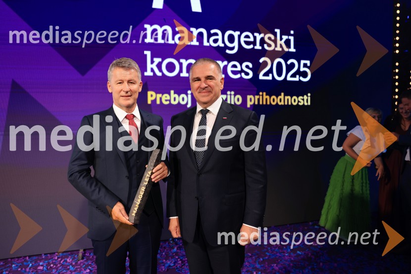  Enver Šišić, direktor skupine Perutnina Ptuj, d.o.o.;  Marko Lotrič, predsednik, Državni svetManagerski kongres 2025, prvi dan