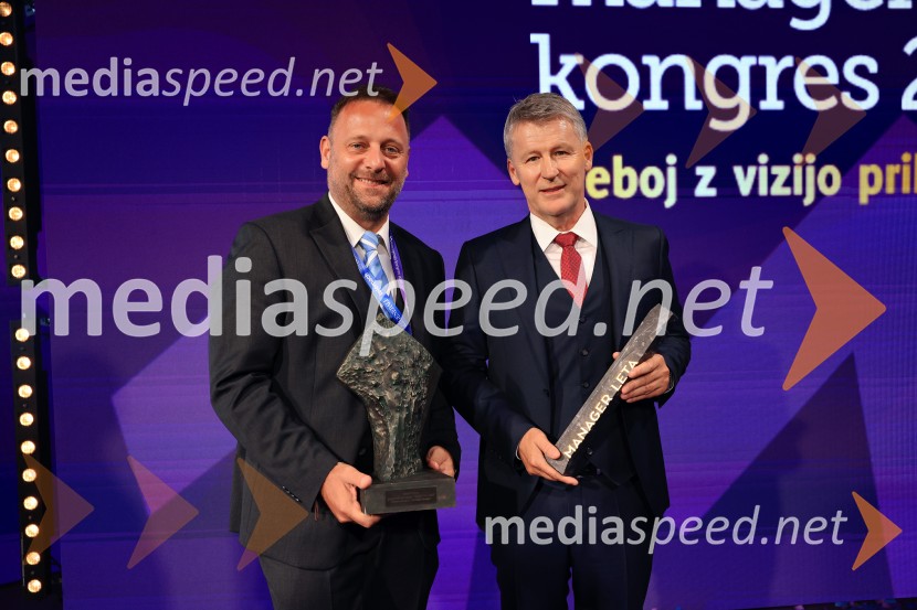  Peter Ladič, direktor, Intera d.o.o.;  Enver Šišić, direktor skupine Perutnina Ptuj, d.o.o.Managerski kongres 2025, prvi dan