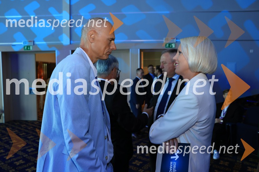 mag. Iztok Seljak, predsednik, Združenje Manager;  Zdravko Počivalšek, nekdanji minister za gospodarski razvoj in tehnologijo;  Petra Juvančič, izvršna direktorica, Združenje ManagerManagerski kongres 2025, drugi dan