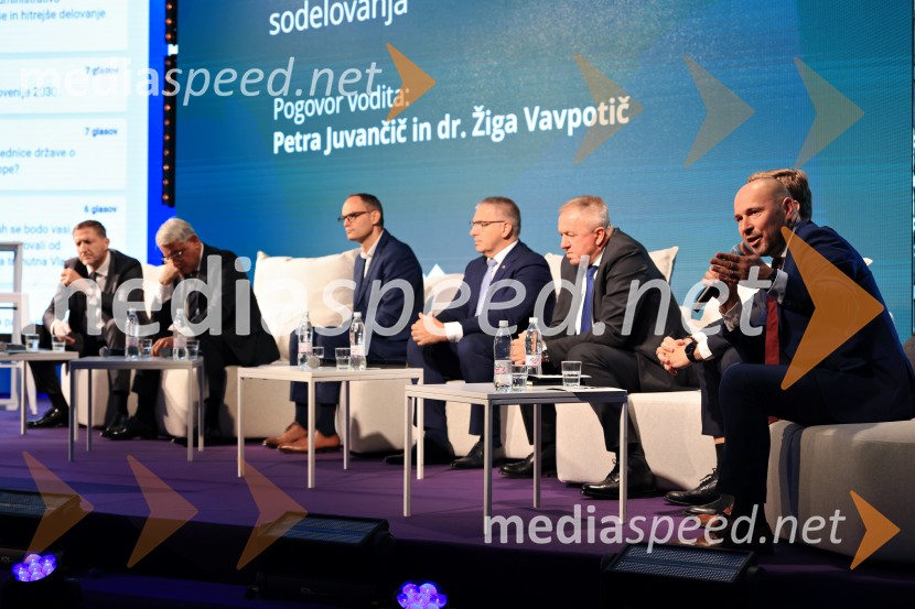 prof. dr. Zdravko Kačič, rektor Univerze v Mariboru;  Jure Struc, direktor, Zavod za turizem Maribor;  Jernej Dirnbek - Dimek, skupina MI2Managerski kongres 2025, drugi dan