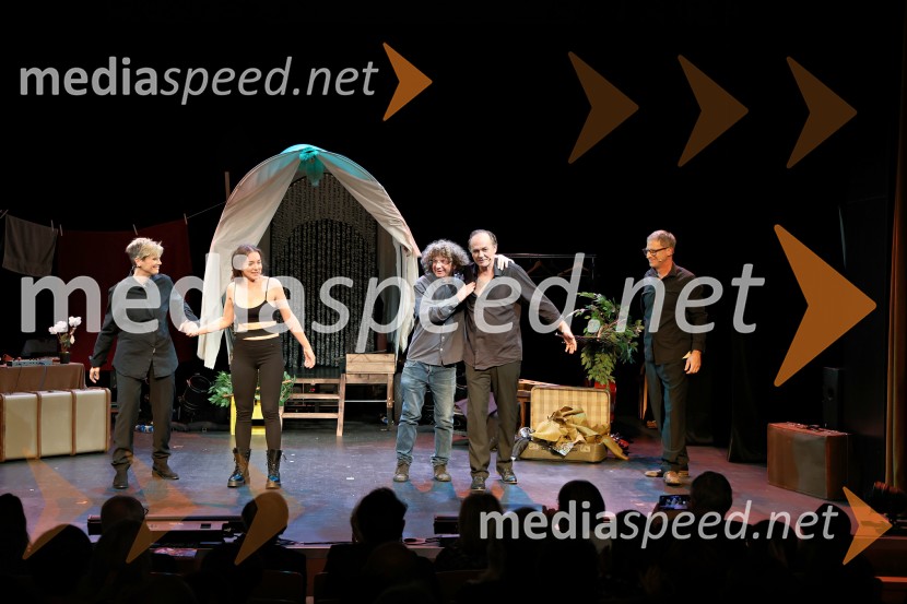  Špela  Huzjak;  Liza Marijina, igralka;  Matjaž Latin, režiser in igralec;  Jure Ivanušič, dramski igralec in glasbenik;  Žiga Golob, kontrabasistŽival si, premiera v Mestnem gledališču Ptuj