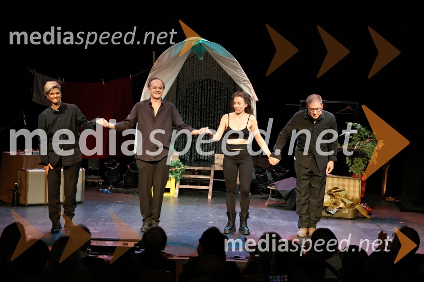  Špela  Huzjak;  Jure Ivanušič, dramski igralec in glasbenik;  Liza Marijina, igralka;  Žiga Golob, kontrabasistŽival si, premiera v Mestnem gledališču Ptuj