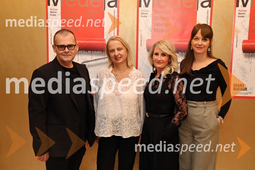  Alan Kavčič, predstavnik za odnose z javnostmi SNG Maribor;  Jasmina Leskovar, SNG Maribor;  Anja  Žižek, marketing SNG Maribor;  Špela Lešnik, producentka Drame SNG MariborMedeja, premiera drame SNG Maribor