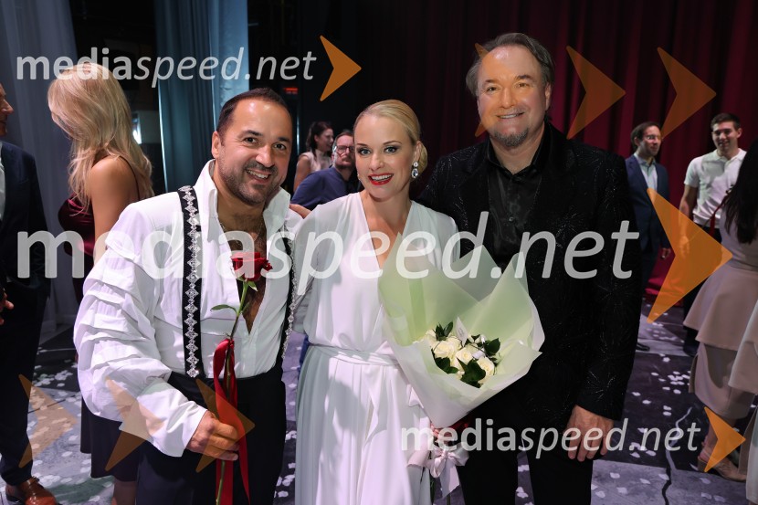  Tim Ribič, SNG Maribor;  Sabina  Cvilak, operna pevka;  Patrik Greblo, dirigentMuzikal Evita, premiera na odru SNG Maribor