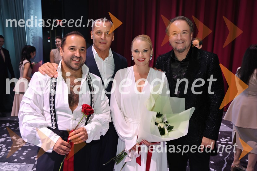  Tim Ribič, SNG Maribor;  Danilo Rošker, direktor SNG Maribor;  Sabina  Cvilak, operna pevka;  Patrik Greblo, dirigentMuzikal Evita, premiera na odru SNG Maribor