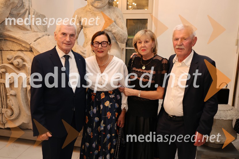 prof. dr. Ludvik Toplak,  predsednik Alma Mater Europaea, nekdanji rektor UM;  Dunja Bezjak;  ... ;  Branko Bezjak, nekdanji direktor, SwatyMuzikal Evita, premiera na odru SNG Maribor