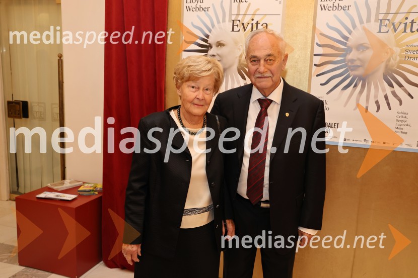  Alojzija Čas Moge;  Rudolf Moge, nekdanji politikMuzikal Evita, premiera na odru SNG Maribor