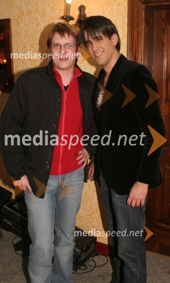 Peter Januš in Domen Kumer, pevcaPeta noč, snemanje oddaje televizije Net TV Mariborr