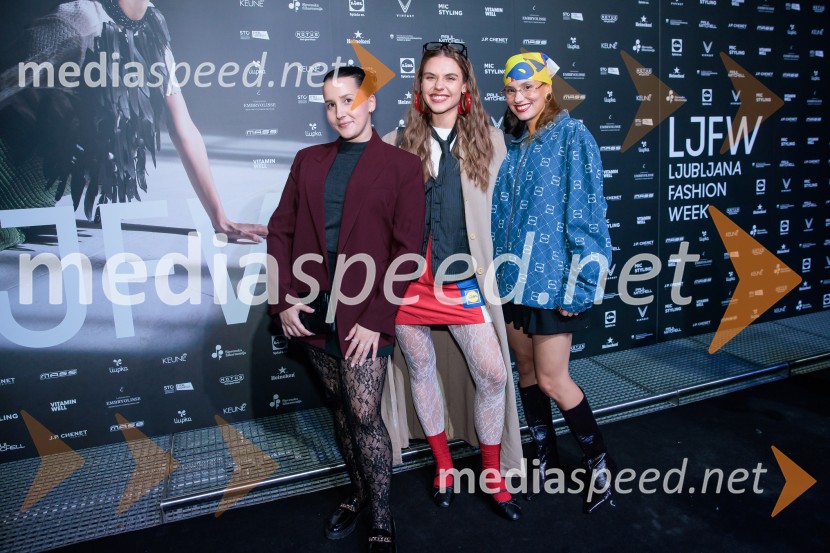  ... ;  Lili Čadež, digitalna  kreatorka;  Rebecca Gliha, spletna vplivnicaFashion Week 2025 odprl svoja vrata z navdihujočim prvim dnem modnih revij