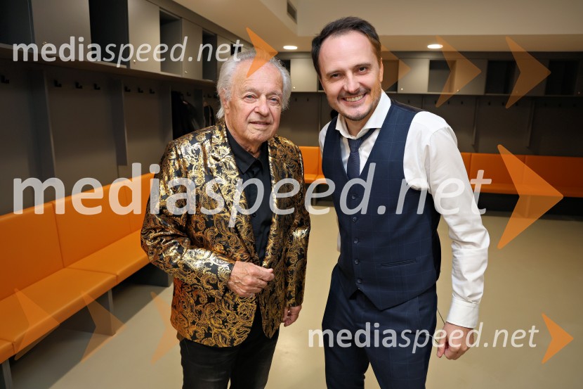  Alfi Nipič, pevec;  Blaž Švab, pevec, skupina Modrijani, voditeljDomen Kumer z največjo slovensko čago proslavil 20 let kariere