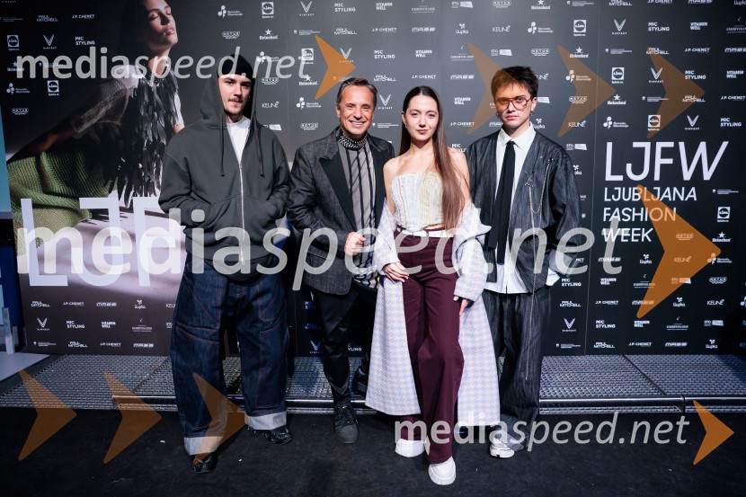  Jernej Dirnbek - Dimek, skupina MI2; dr. Robert Golob, predsednik vlade RS;  ... ;  ... Fashion Week 2025, tretji dan postregel z eksplozijo mladostne ustvarjalnosti