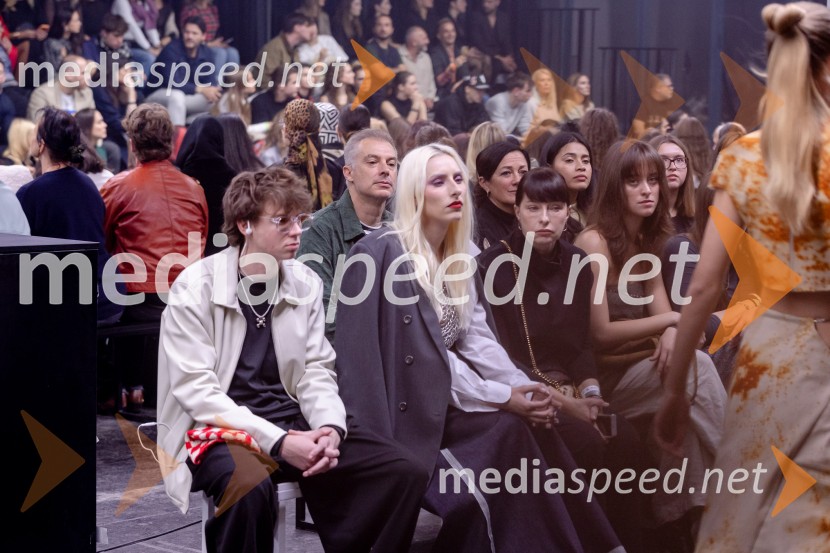  ... ;  Marko Lotrič, predsednik, Državni svet;  Sara Briški Cirman - Raiven, pevka, harfistka;  ... ;  ... ;  ... ;  ... ;  ... Fashion Week 2025, tretji dan postregel z eksplozijo mladostne ustvarjalnosti