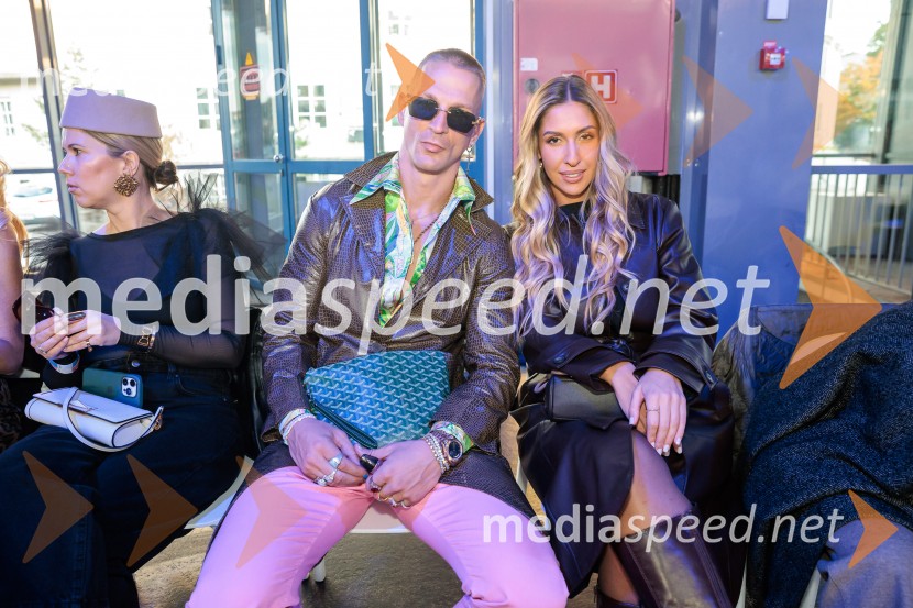  Klara Eva Kukovičič;  Igor Mikić, fitnes trenes, voditelj;  ... Fashion Week 2025, tretji dan postregel z eksplozijo mladostne ustvarjalnosti