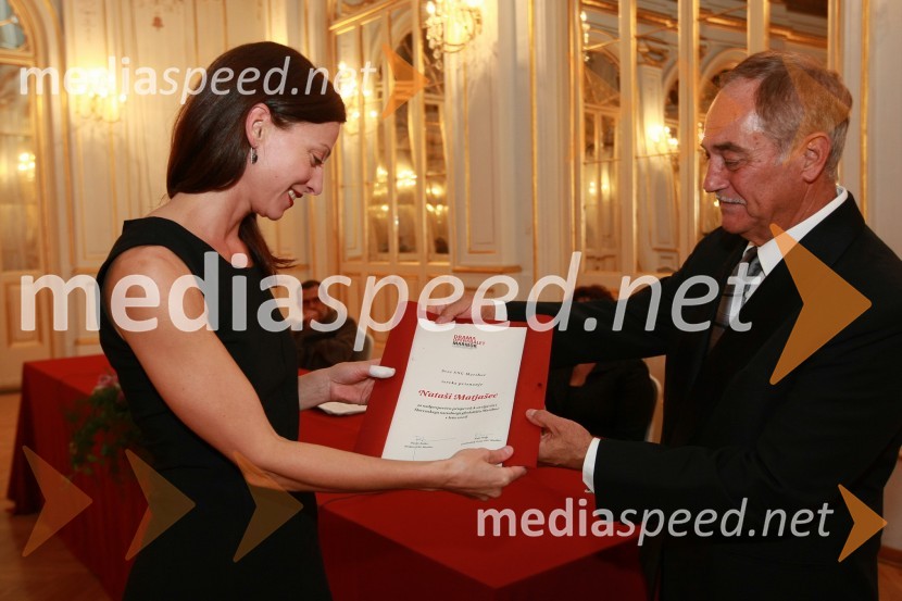 Nataša Matjašec Rošker, igralka in Rudi Moge, nekdanji poslanec DZ90 let Slovenskega narodnega gledališča Maribor