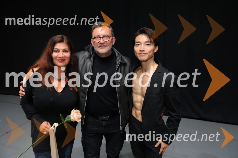  Janja Glogovac, režiserka;  Damir Ptiček;  Yuya Omaki, baletni solistRadio and Juliet, jubilejna predstava ob 20. obletnici premiere