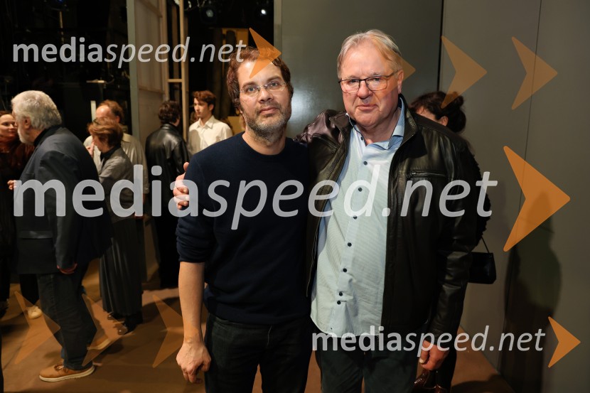  Ivan  Plazibat, režiser;  Jožef  Ropoša, igralecPokojnik, premiera komedije v MGL Ljubljana