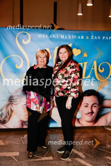  Irena  Butoln, germanistka;  Teja Pelko, novinarkaSam prjatla, premiera komedije Melani Mekicar in Žan Papič