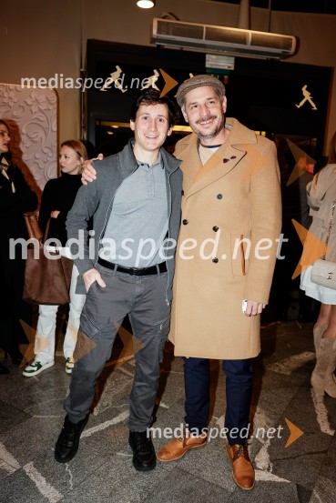  Cene Prevc, nekdanji smučarski skakalec;  Anže Zevnik, igralecSam prjatla, premiera komedije Melani Mekicar in Žan Papič