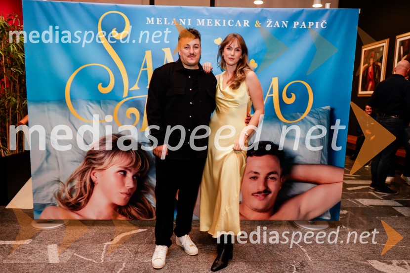  ... ;  Žan  Papič, stand up komik;  Melani Mekicar, radijska in televizijska voditeljica;  ... Sam prjatla, premiera komedije Melani Mekicar in Žan Papič