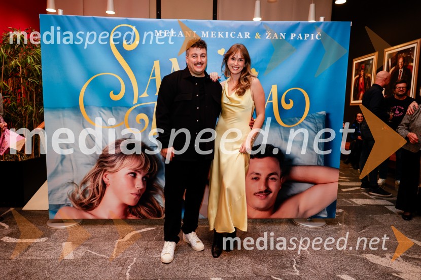  Žan  Papič, stand up komik;  Melani Mekicar, radijska in televizijska voditeljicaSam prjatla, premiera komedije Melani Mekicar in Žan Papič