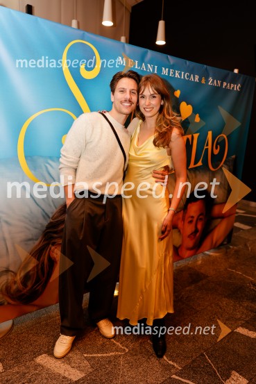  Marko Subotic;  Melani Mekicar, radijska in televizijska voditeljica;  ... Sam prjatla, premiera komedije Melani Mekicar in Žan Papič