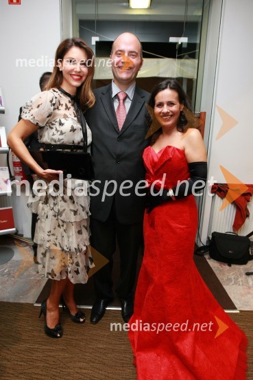 Ivana Šundov Hojan, Matej Bregant, Slowatch in Darja Švajger, pevkaCartier, odprtje trgovine