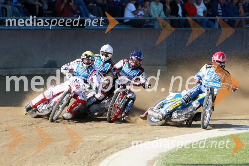 Maciej Janowski POL, Simon Gustafsson ŠVE, Jozsef Tabaka MAD, Patrick Hougaard DANSpeedway, U-21 WC Finale 2009