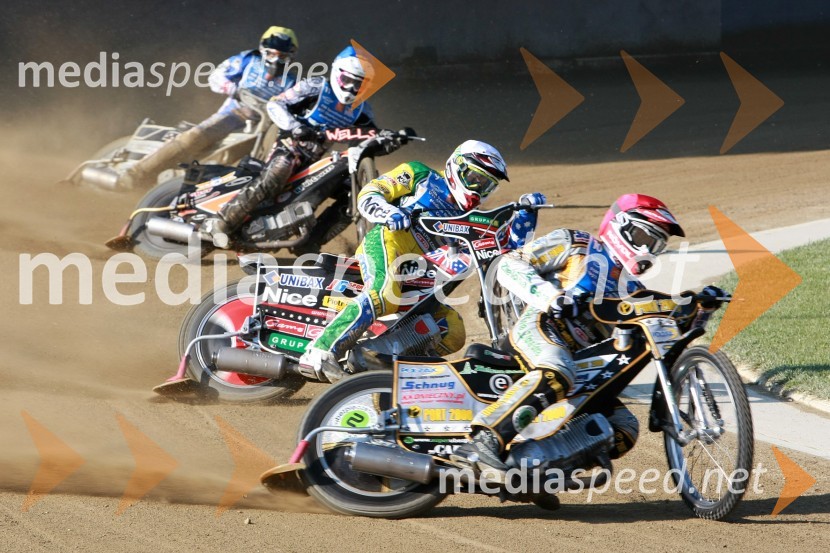 Grzegorz Zengota POL, Darcy Ward AVS, Ricky Wells ZDA, Lewis Bridger VBRSpeedway, U-21 WC Finale 2009