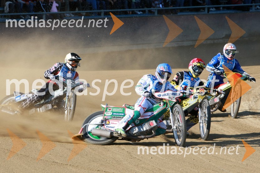 Kenneth Larsen DAN, Thomas H Jonasson ŠVE, Artem Laguta RUS, Vjačeslavs Giruckis LATSpeedway, U-21 WC Finale 2009