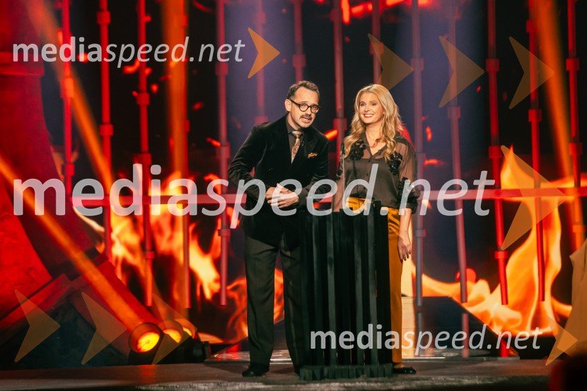  Jože Robežnik,  televizijski voditelj;  Bernarda Žarn, voditeljicaNa žaru z Ladom Bizovičarjem, Magnifico