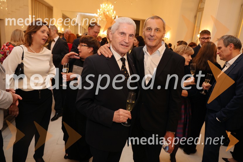 prof. dr. Ludvik Toplak,  predsednik Alma Mater Europaea, nekdanji rektor UM;  Danilo Rošker, direktor SNG MariborFrida, premiera baleta v SNG Maribor