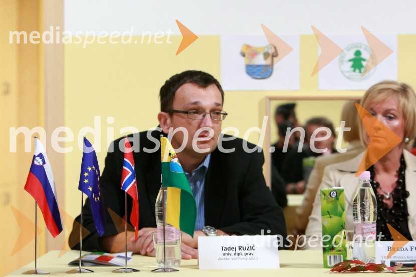 Tadej Ružič, direktor SGP Pomgrad d.d.Energetsko varčen vrtec Manka Golarja Gornja Radgona, novinarska konferenca in odprtje prenovljenega vrtca