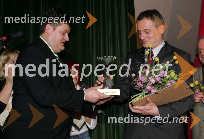 Brane Goropevšek, predsednik strokovne komisije izbora Naj Celjanka - Naj Celjan 2005 in Aleksander Svetelšek, direktor podjetja Engro Tuš - Naj Celjan 2005Naj Celjanka - Naj Celjan, prva podelitev naziva