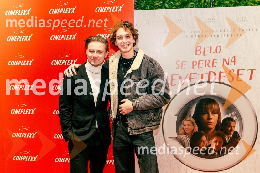  Jure Rajšp, igralec;  Žiga Šorli, igralecBelo se pere na 90, premiera filma v Cineplexxu
