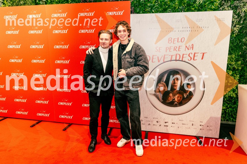  Jure Rajšp, igralec;  Žiga Šorli, igralecBelo se pere na 90, premiera filma v Cineplexxu