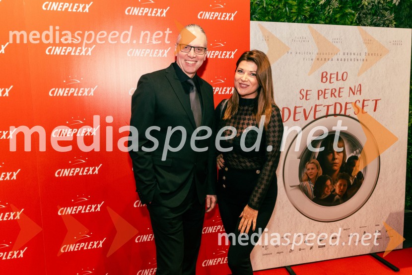  Marko  Naberšnik, režiser in scenarist;  Jasna Kuljaj, TV voditeljicaBelo se pere na 90, premiera filma v Cineplexxu