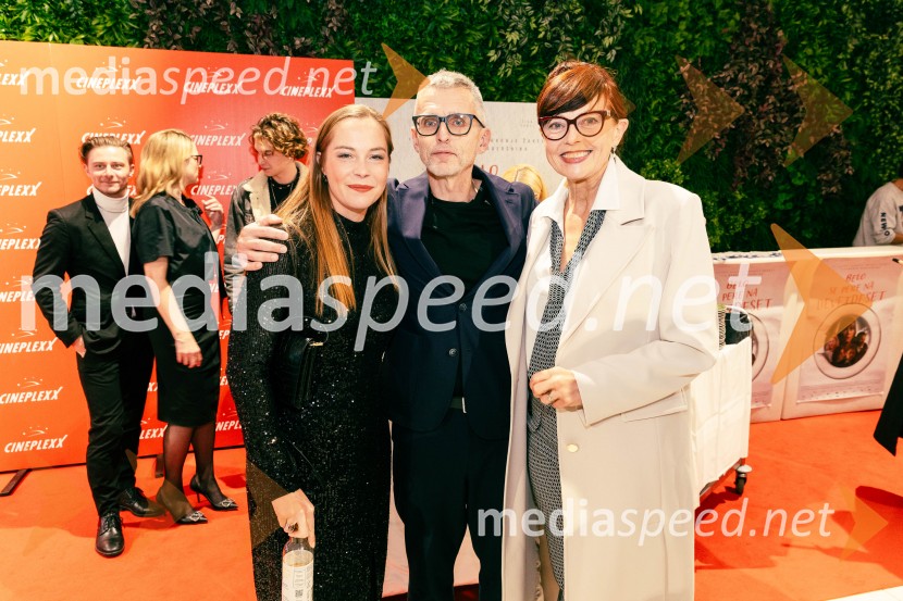  Lea Cok, igralka;  Aleš Pavlin, Perfo Production;  Saša  Einsiedler, mentorica za uspehBelo se pere na 90, premiera filma v Cineplexxu
